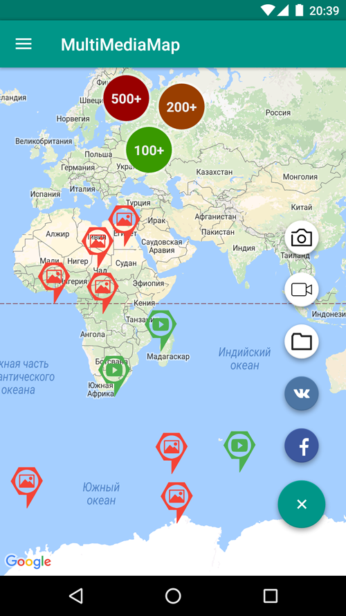 MultiMediaMap map with photos and videos
